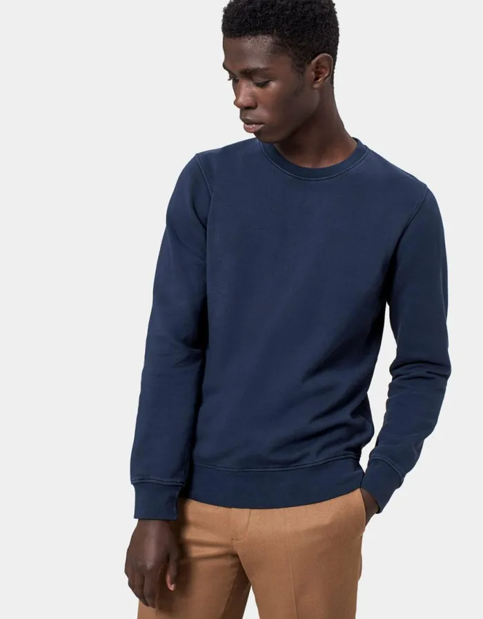 Men Crewneck Sweatshirts Colorful Standard Classic Organic Crew Misty Brown