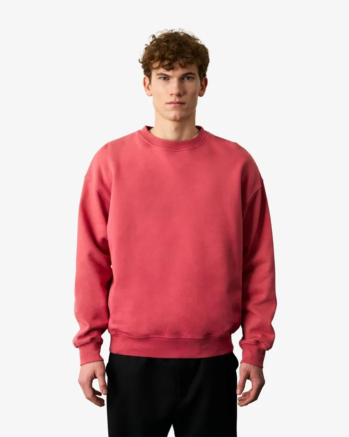 Men Crewneck Sweatshirts Colorful Standard Organic Oversized Crew Sunny Orange