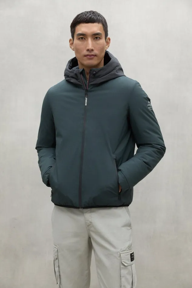 Men Dark Green Cartes Jacket Ecoalf Coats And Jackets