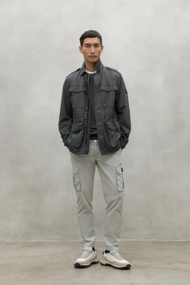 Men Dark Grey Lawu Jacket Ecoalf Coats And Jackets