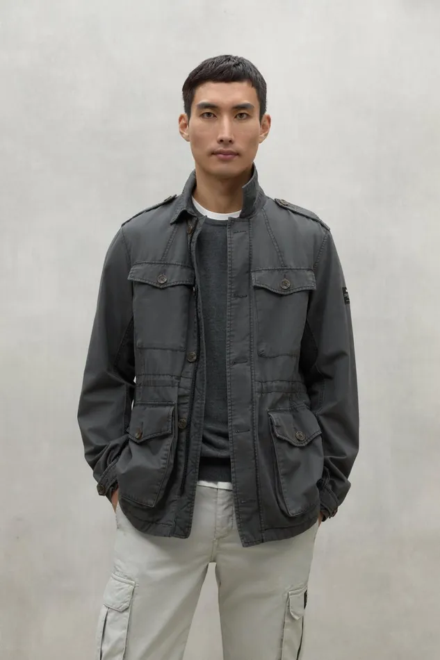 Men Dark Grey Lawu Jacket Ecoalf Coats And Jackets