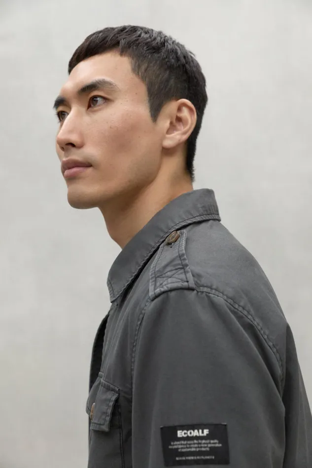Men Dark Grey Lawu Jacket Ecoalf Coats And Jackets