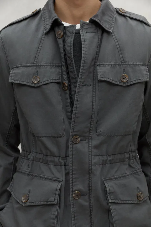 Men Dark Grey Lawu Jacket Ecoalf Coats And Jackets