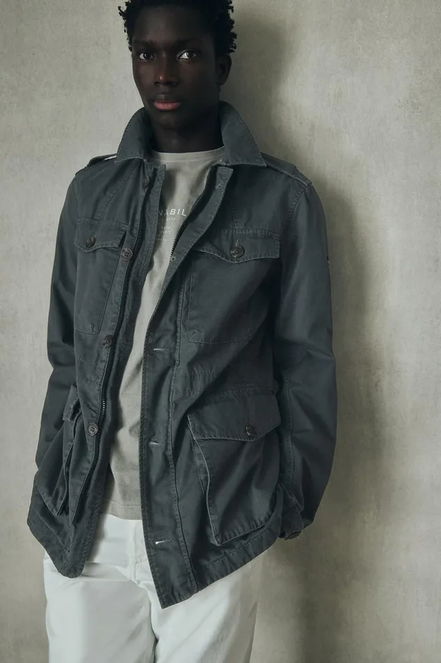 Men Dark Grey Lawu Jacket Ecoalf Coats And Jackets