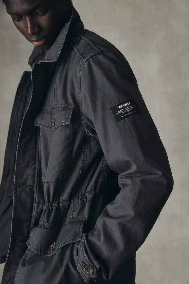 Men Dark Grey Lawu Jacket Ecoalf Coats And Jackets