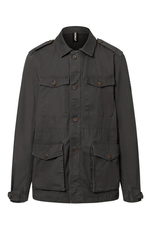 Men Dark Grey Lawu Jacket Ecoalf Coats And Jackets