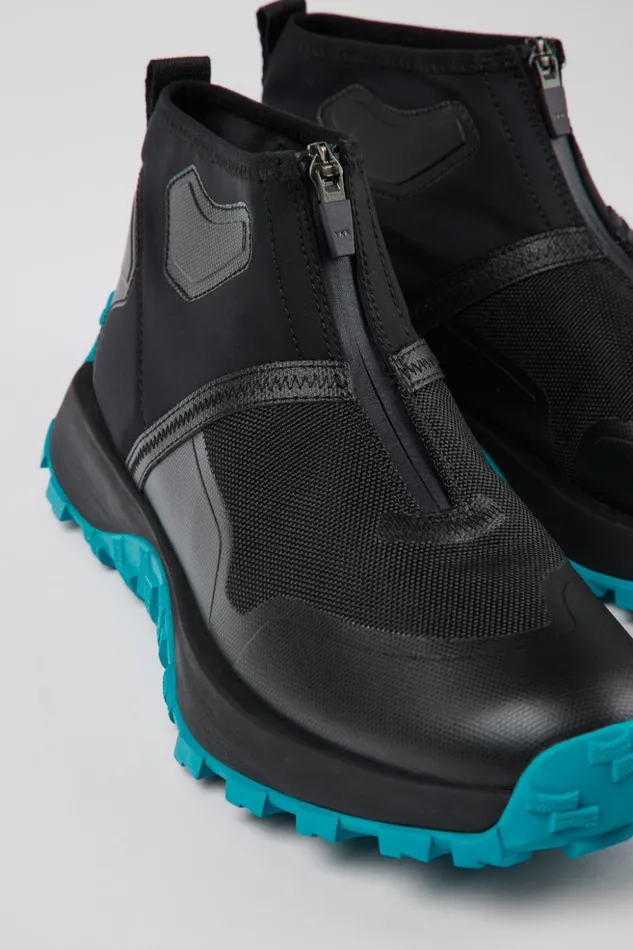 Men Drift Trail VIBRAM Black Recycled PET Ankle Boots Camper Sneakers
