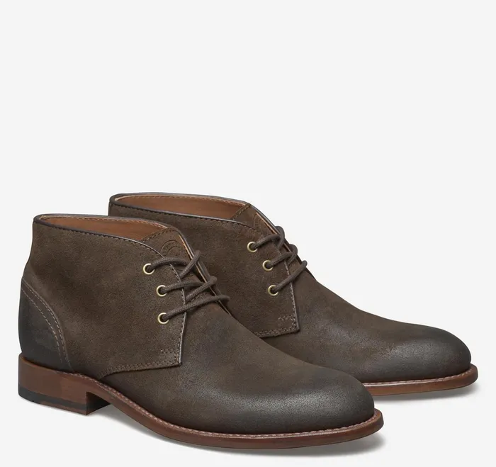 Men Dudley Chukka Brown Waxed English Suede JohnstonandMurphy LaceUps