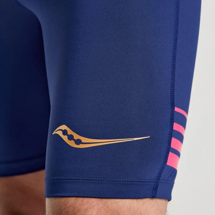Men Elite Tight Short Sodalite Saucony Bottoms