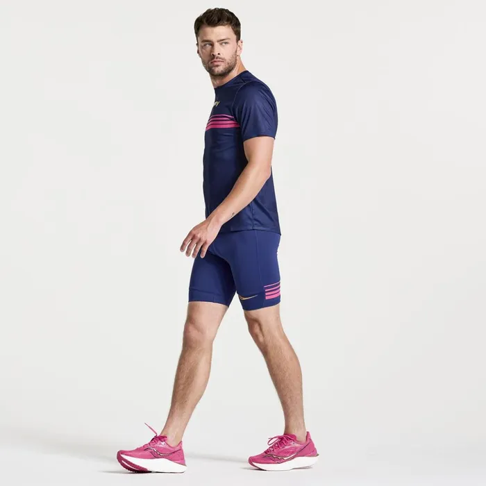 Men Elite Tight Short Sodalite Saucony Bottoms