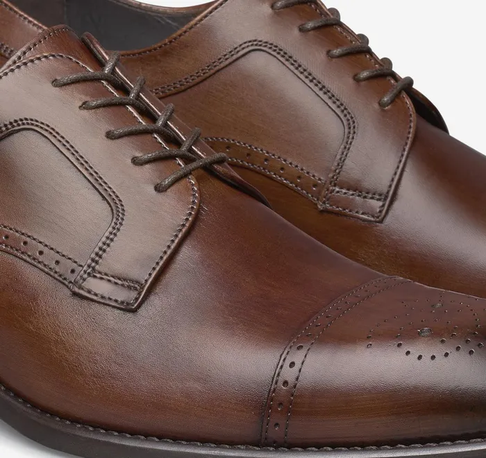 Men Ellsworth Cap Toe Brown Italian Calfskin JohnstonandMurphy LaceUps Men Ellsworth Cap Toe Brown Italian Calfskin JohnstonandMurphy LaceUps