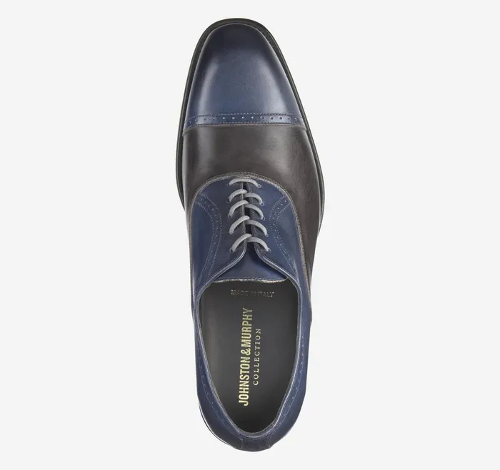 Men Ellsworth Cap Toe Navybrown Italian Calfskin JohnstonandMurphy LaceUps Men Ellsworth Cap Toe Navybrown Italian Calfskin JohnstonandMurphy LaceUps