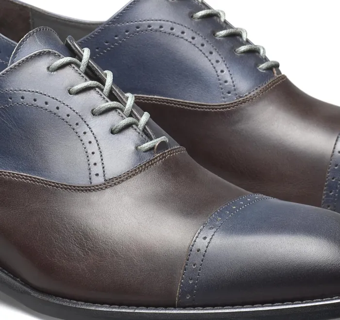 Men Ellsworth Cap Toe Navybrown Italian Calfskin JohnstonandMurphy LaceUps Men Ellsworth Cap Toe Navybrown Italian Calfskin JohnstonandMurphy LaceUps