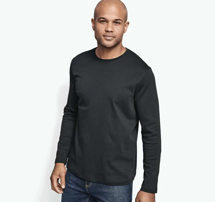 Men Essential LongSleeve Tee Black JohnstonandMurphy Polos and Tees Men Essential LongSleeve Tee Black JohnstonandMurphy Polos and Tees