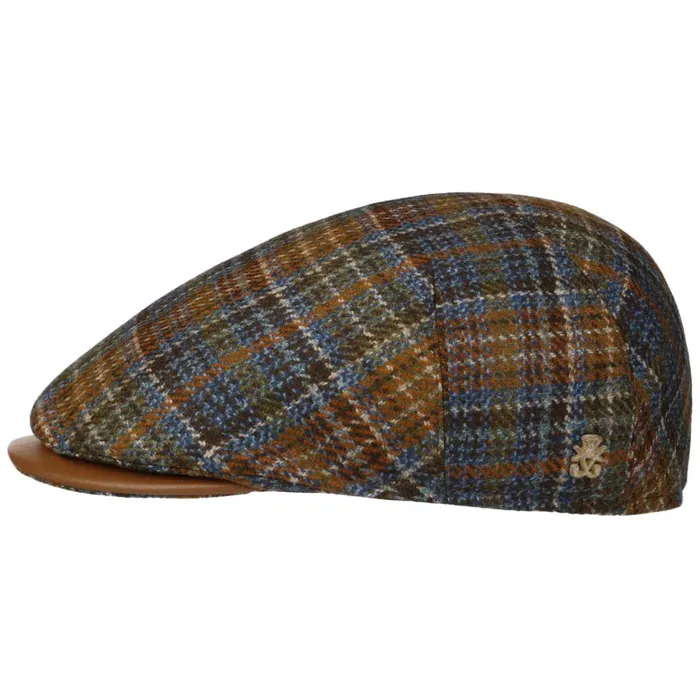 Men Flat Caps Mayser Marzio New Check Flat Cap Zechbauer Brown