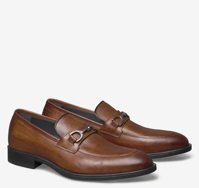 Men Flynch Bit Loafer Tan Italian Calfskin JohnstonandMurphy SlipOns and Loafers