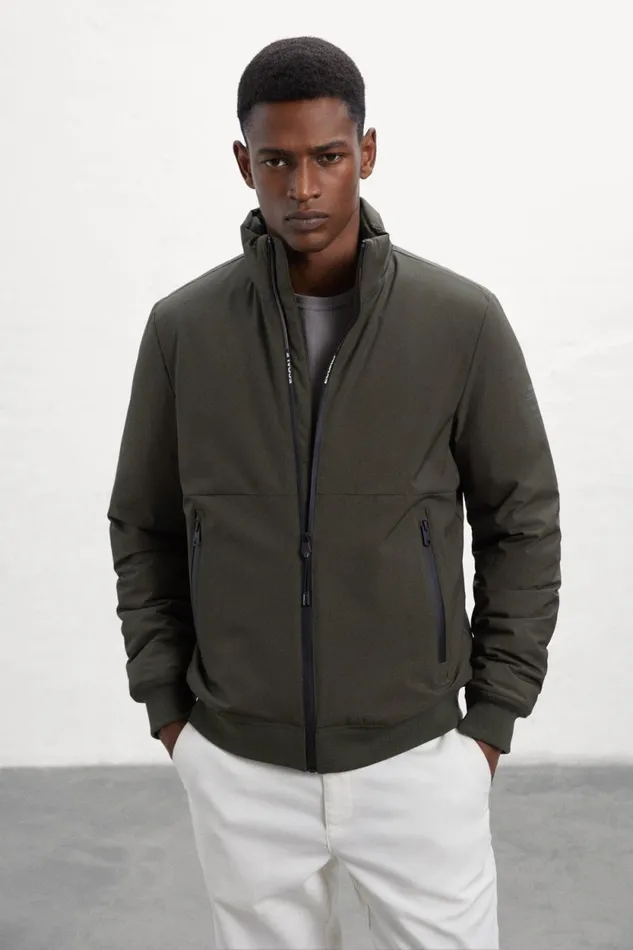 Men Green Caraz Jacket Ecoalf Coats And Jackets