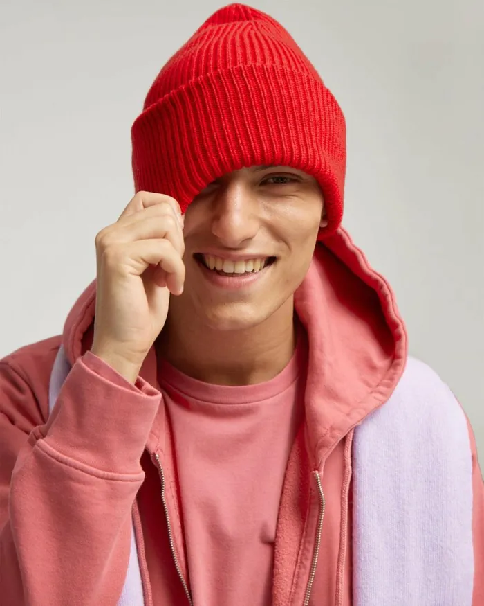 Men Hats Colorful Standard Merino Wool Hat Scarlet Red