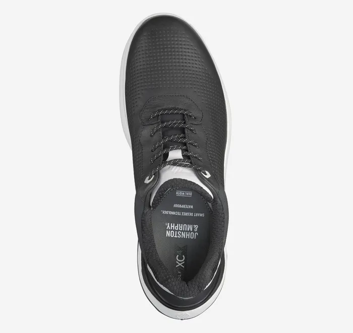 Men Ht1Luxe UThroat Black Waterproof Full Grain JohnstonandMurphy LaceUps