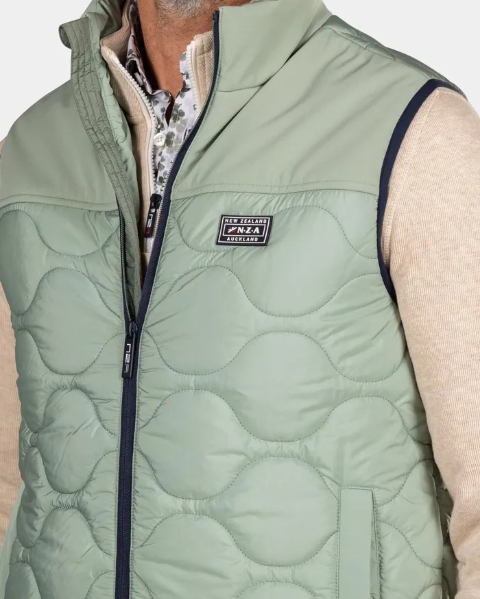 Men Jackets NZA New Zealand Auckland Green Padded Vest 8211 Sage