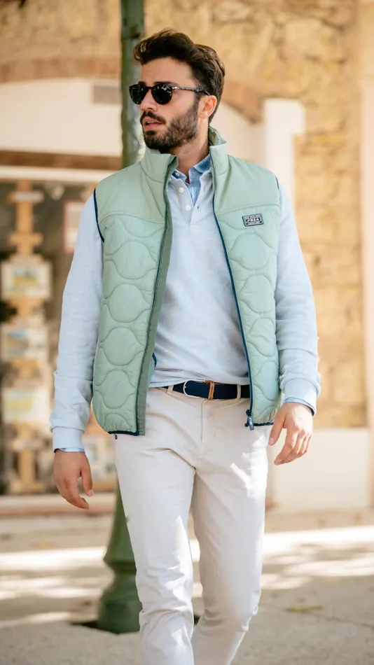 Men Jackets NZA New Zealand Auckland Green Padded Vest 8211 Sage