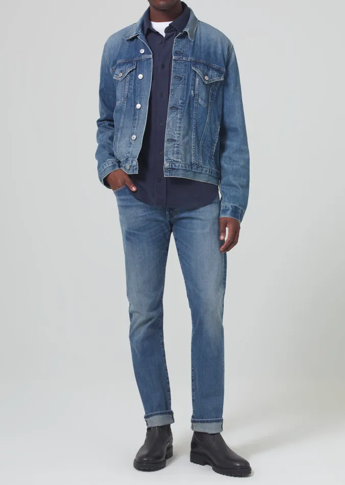 Men Jeans Citizens Of Humanity Gage Slim Straight Stretch Selvedge In Thames