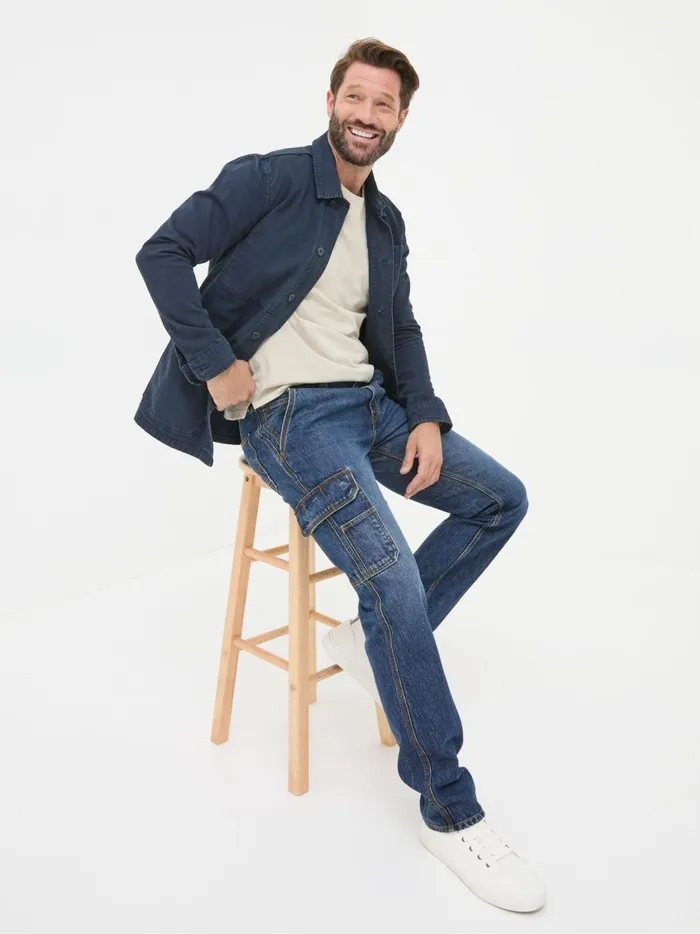 Men Jeans Fat Face Blue Cargo Jeans