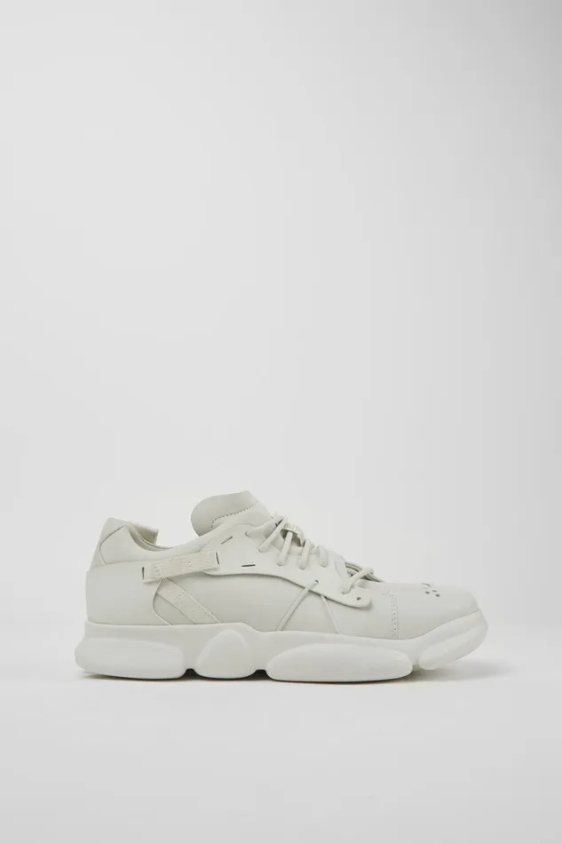 Men Karst White Nondyed Leather Sneakers Camper Sneakers Men Karst White Nondyed Leather Sneakers Camper Sneakers