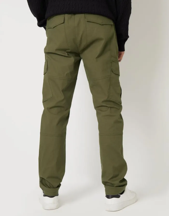 Men Khaki Drawcord Cargo Trousers Threadbare Cargo Men Khaki Drawcord Cargo Trousers Threadbare Cargo