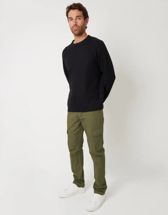Men Khaki Drawcord Cargo Trousers Threadbare Cargo Men Khaki Drawcord Cargo Trousers Threadbare Cargo