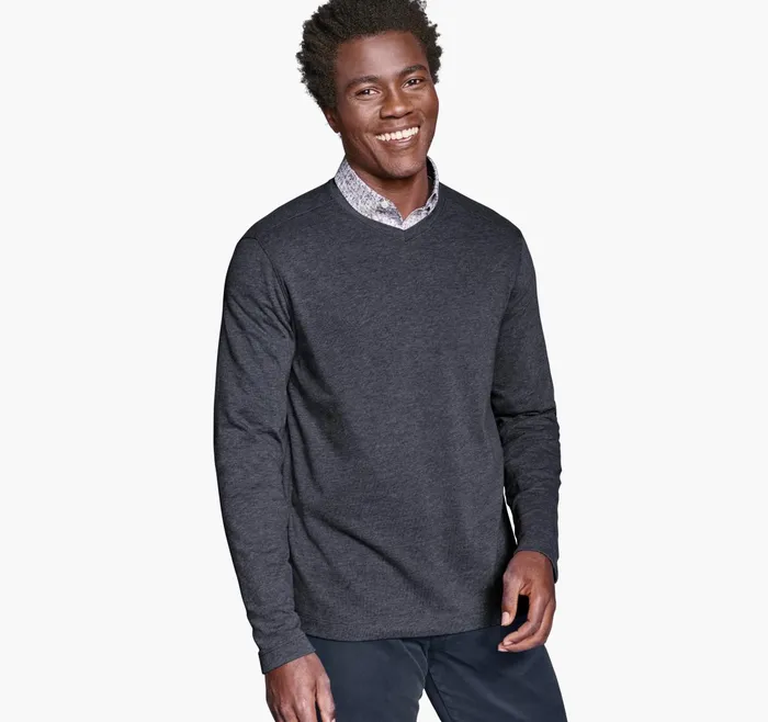 Men Knit VNeck Navy JohnstonandMurphy Sweaters and Knits