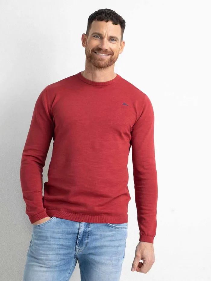 Men Knits and Sweats Petrol Industries FineKnit Pullover Fire Red