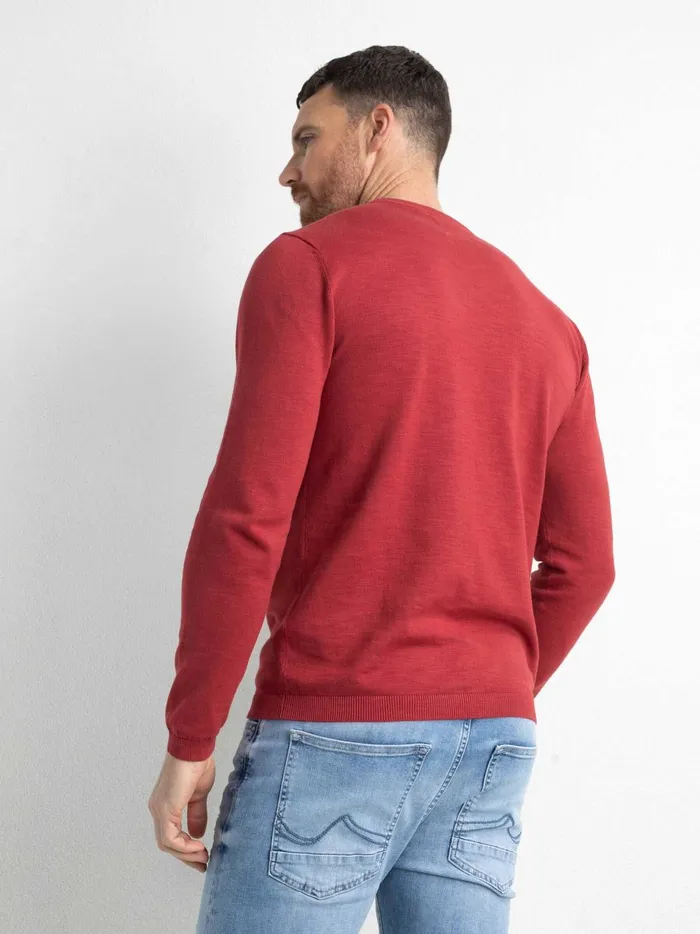 Men Knits and Sweats Petrol Industries FineKnit Pullover Fire Red