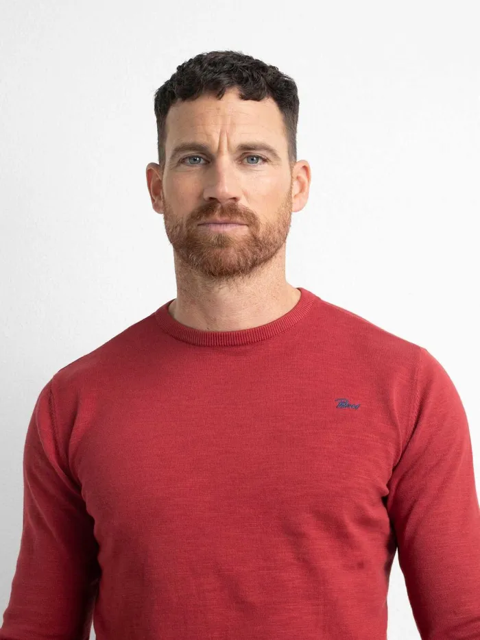 Men Knits and Sweats Petrol Industries FineKnit Pullover Fire Red