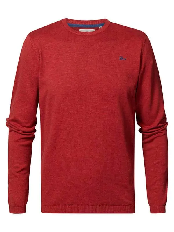Men Knits and Sweats Petrol Industries FineKnit Pullover Fire Red