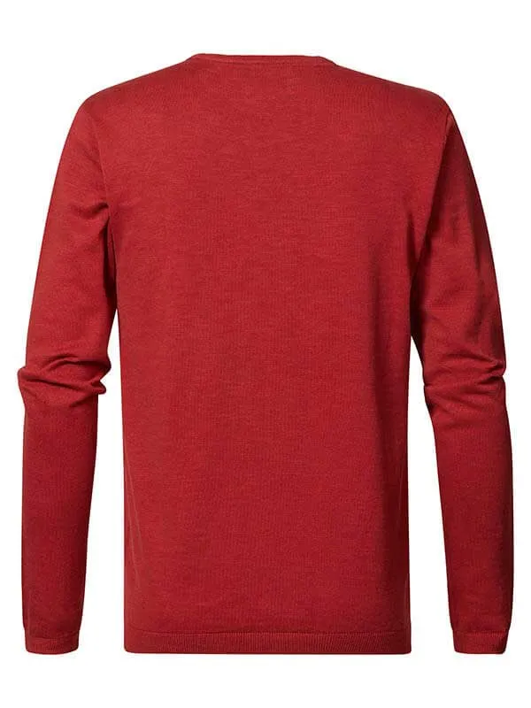 Men Knits and Sweats Petrol Industries FineKnit Pullover Fire Red