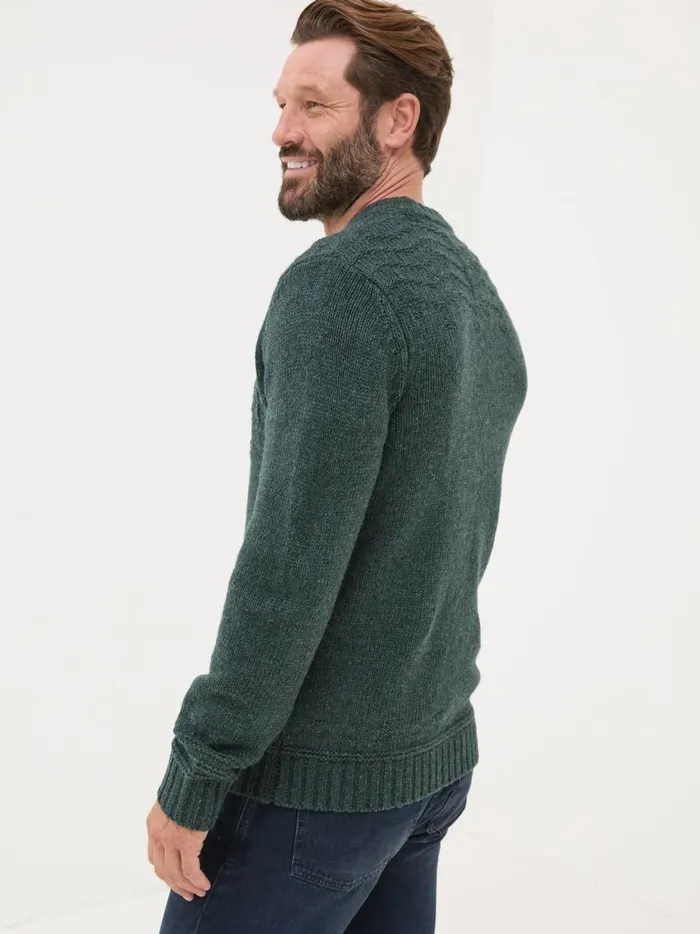 Men Knitwear Fat Face Dark Teal Snowflake Knitted Jumper Men Knitwear Fat Face Dark Teal Snowflake Knitted Jumper