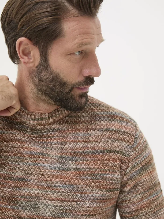 Men Knitwear Fat Face Orange Ombre Crew Neck Jumper
