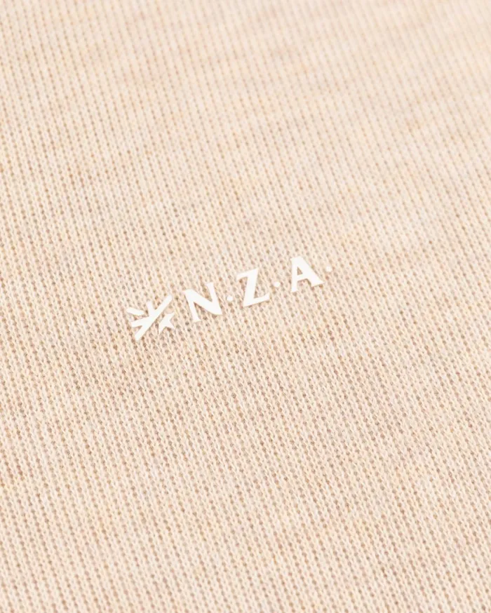 Men Knitwear NZA New Zealand Auckland Beige Half Zip Sweat 8211 Oat Sand
