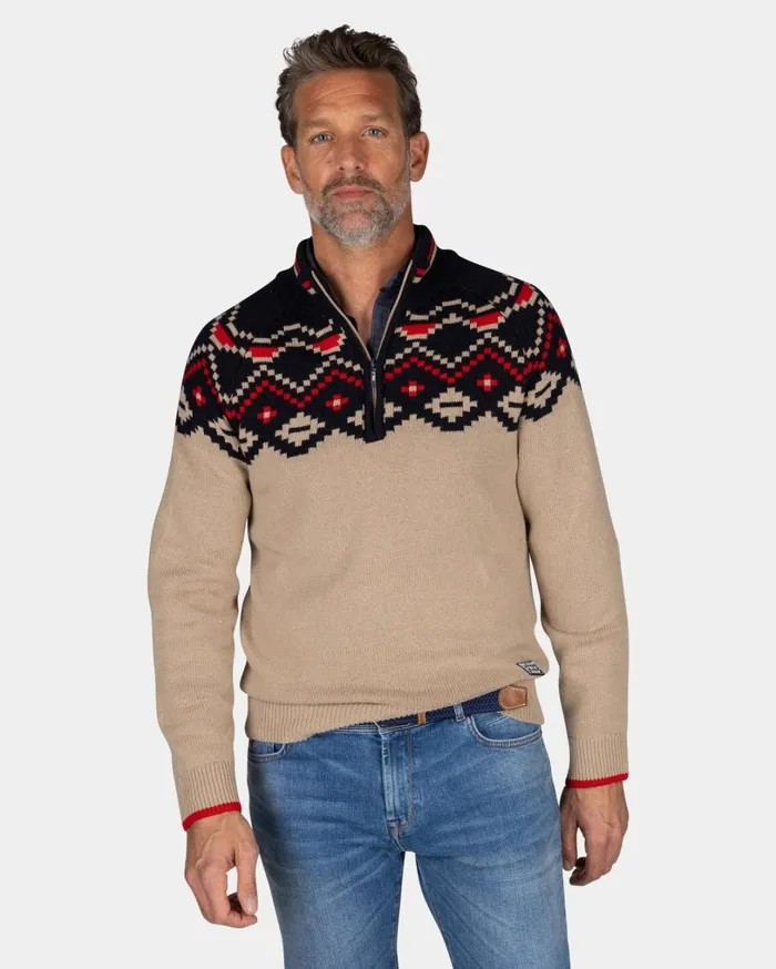 Men Knitwear NZA New Zealand Auckland Beige Sweater With Black Print 8211 Winter Navy Men Knitwear NZA New Zealand Auckland Beige Sweater With Black Print 8211 Winter Navy