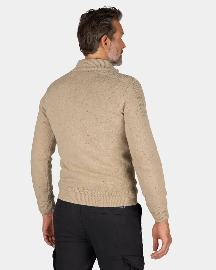 Men Knitwear NZA New Zealand Auckland SandColored Pullover With HalfZip 8211 Shimmering Sand Men Knitwear NZA New Zealand Auckland SandColored Pullover With HalfZip 8211 Shimmering Sand