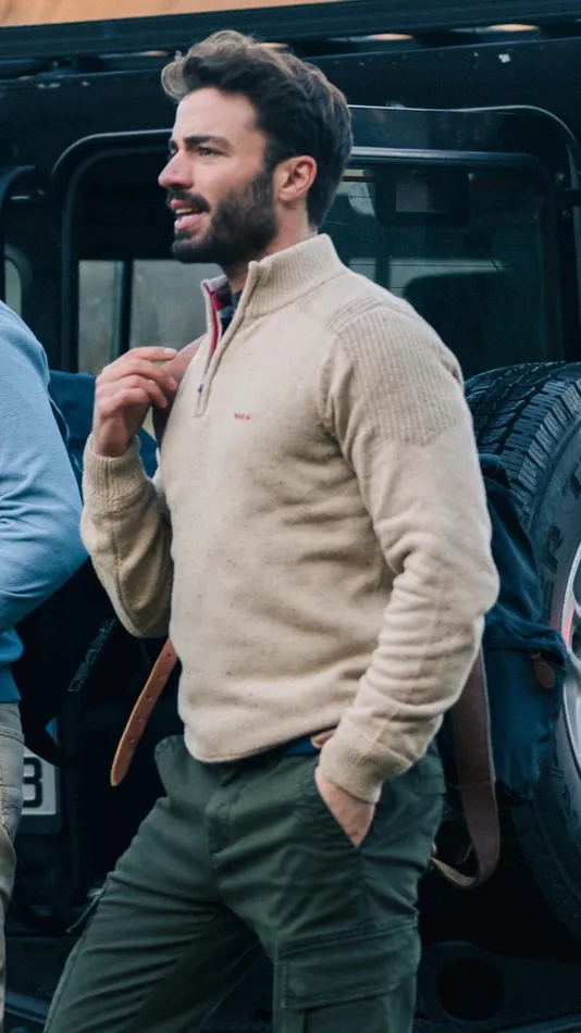 Men Knitwear NZA New Zealand Auckland SandColored Pullover With HalfZip 8211 Shimmering Sand Men Knitwear NZA New Zealand Auckland SandColored Pullover With HalfZip 8211 Shimmering Sand
