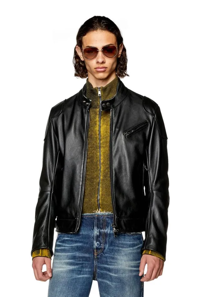 Men LHein Black Diesel Outerwear And Jackets