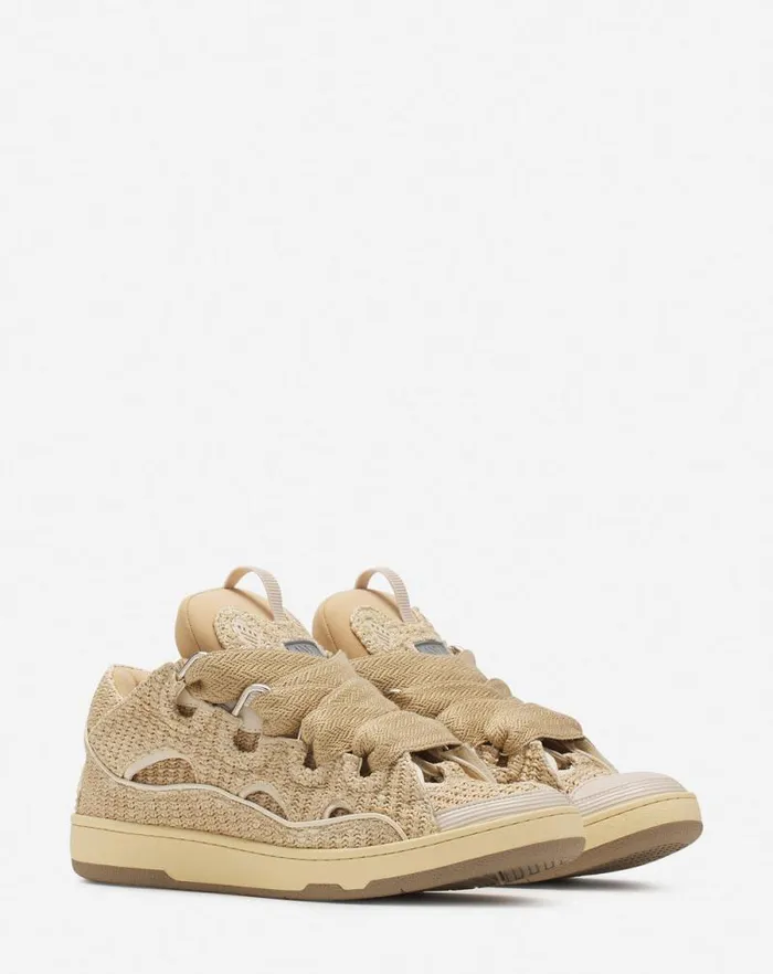 Men Lanvin Curb Curb Raffia Sneakers Natural Men Lanvin Curb Curb Raffia Sneakers Natural