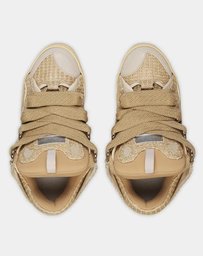 Men Lanvin Curb Curb Raffia Sneakers Natural Men Lanvin Curb Curb Raffia Sneakers Natural