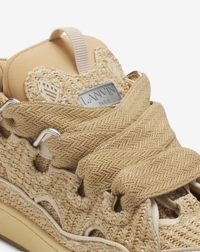 Men Lanvin Curb Curb Raffia Sneakers Natural Men Lanvin Curb Curb Raffia Sneakers Natural