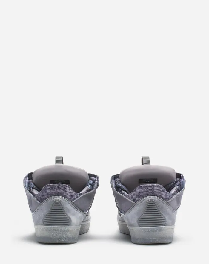 Men Lanvin Curb Leather Curb Sneakers Light Grey Men Lanvin Curb Leather Curb Sneakers Light Grey