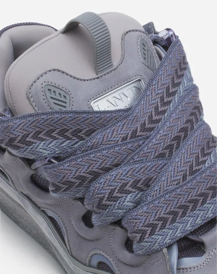 Men Lanvin Curb Leather Curb Sneakers Light Grey Men Lanvin Curb Leather Curb Sneakers Light Grey