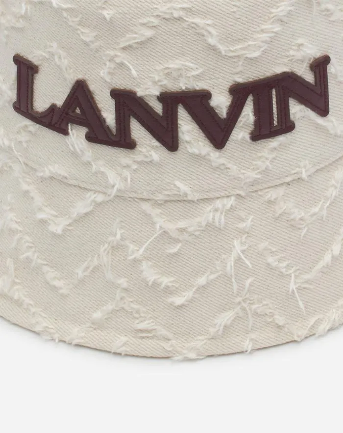 Men Lanvin Hats Herringbone Motif Lanvin Bucket Hat Light Beigeburgundy Men Lanvin Hats Herringbone Motif Lanvin Bucket Hat Light Beigeburgundy