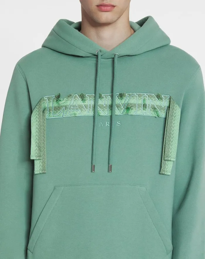 Men Lanvin Knitwear and Sweatshirts Lanvin Curb Lace Hoodie Vert De Gris